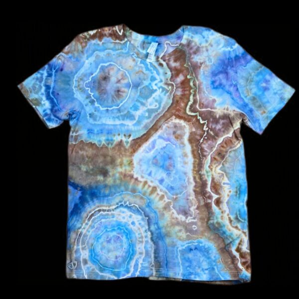 photostudio_1765120032761 L blue and brown geode tie-dye t-shirt
