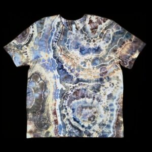 XL blue and brown geode tie-dye t-shirt