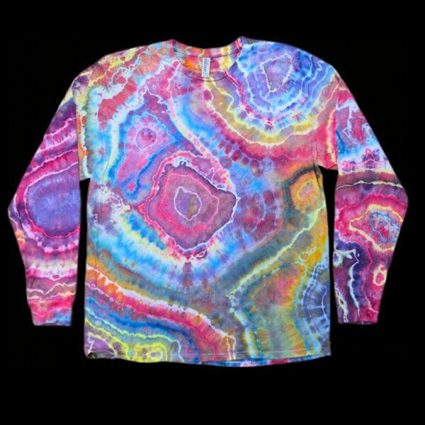 photostudio_1766245182600 XL rainbow geode tie-dye long-sleeve t-shirt