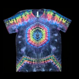 L blacked out rainbow mandala tie-dye t-shirt