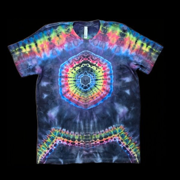 photostudio_1766249884939 L blacked out rainbow mandala tie-dye t-shirt