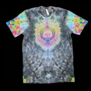 L blacked out rainbow mandala tie-dye t-shirt