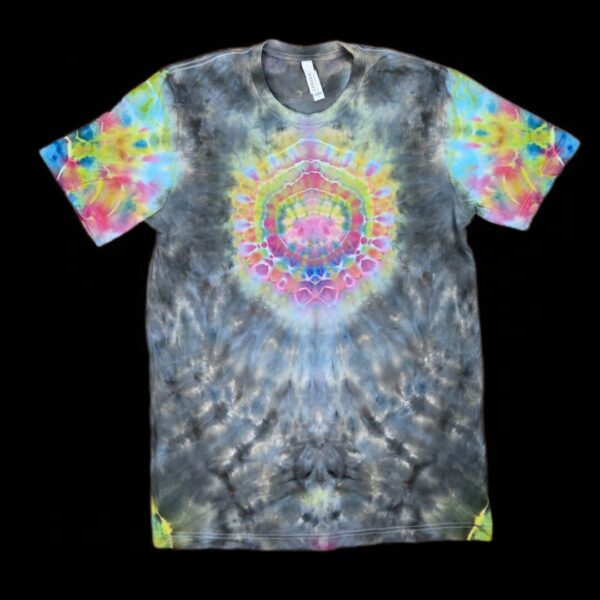 photostudio_1766600887393 L blacked out rainbow mandala tie-dye t-shirt