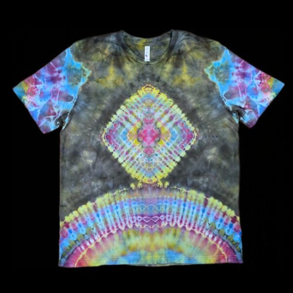 photostudio_1766600948560 XL diamond rainbow mandala tie-dye t-shirt
