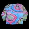 3XL rainbow geode tie-dye long sleeve t-shirt