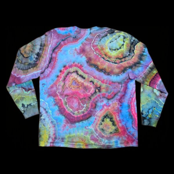 3XL rainbow geode tie-dye long sleeve t-shirt