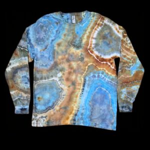L blue geode tie-dye long sleeve t-shirt