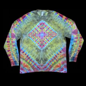 XL diamond mandala tie-dye long sleeve t-shirt