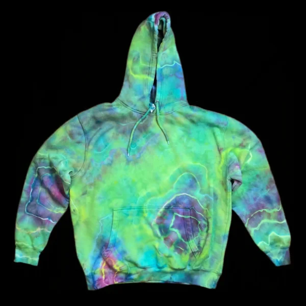 XL green geode tie-dye hoodie