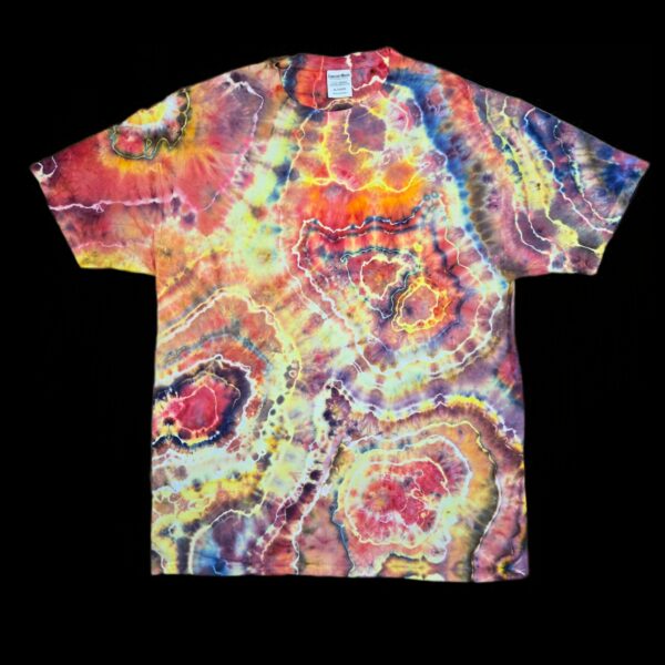 X-Large fire geode tie-dye t-shirt