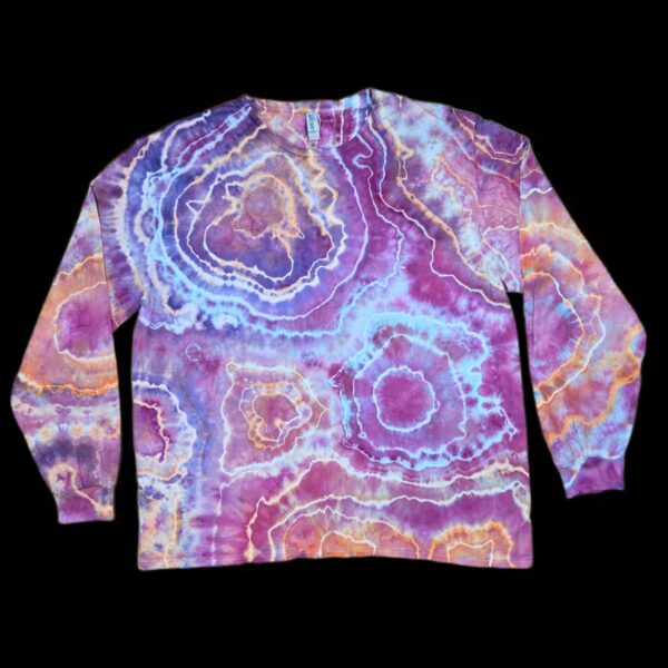 photostudio_1769871142562 2XL pink geode long-sleeve tie-dye t-shirt