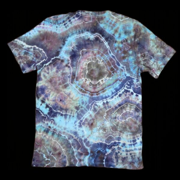 L blue geode tie dye v-neck