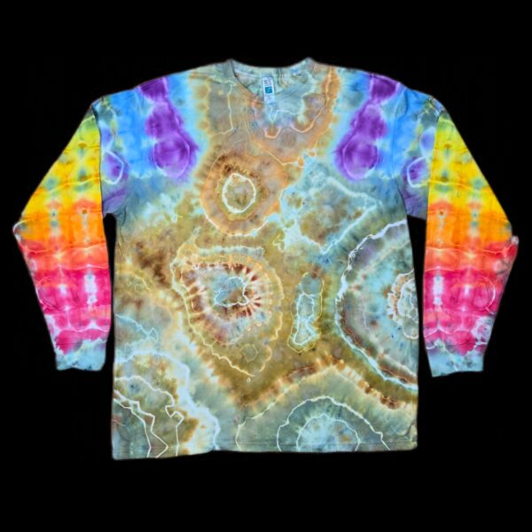 XLarge geode w rainbow long-sleeve tie dye