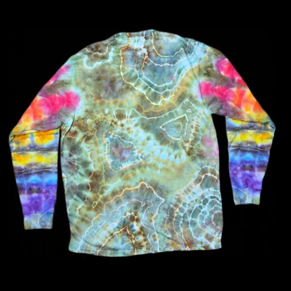 Large geode w rainbow sleeves long-sleeve tie dye