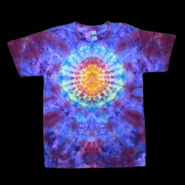 Large mandala wonky tie-dye t-shirt